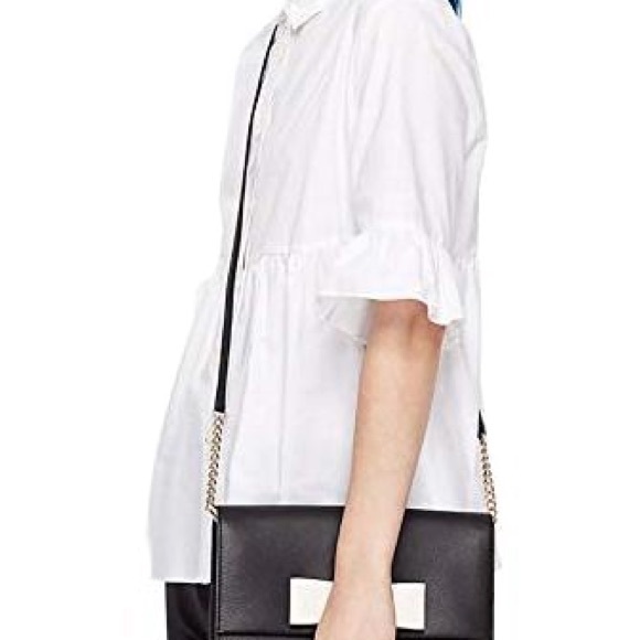 BUY IT NOW. NWOT, Kate Spade Robinson Street Crossbody Handbag Black/cream bow. - Picture 2 of 10